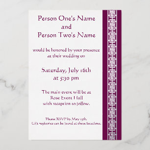 Chinese Elegance in Wine Foil Invitation