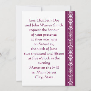 Chinese Elegance in Wine Wedding Invitation