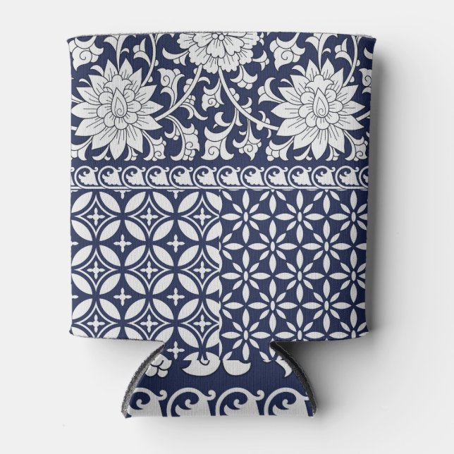 Chinese Elegance: Seamless Ornament Can Cooler (Front)