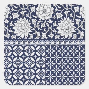 Chinese Elegance: Seamless Ornament Square Sticker