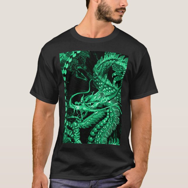 Chinese Emerald Emperor Dragon Art T-Shirt (Front)
