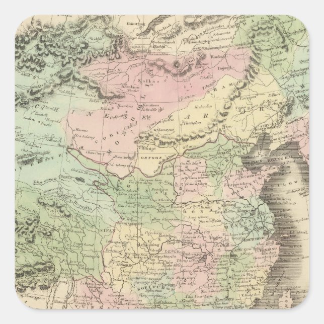 Chinese Empire and Japan Square Sticker (Front)
