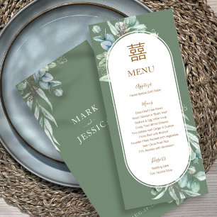 Chinese Eucalyptus Double Happiness Wedding Menu