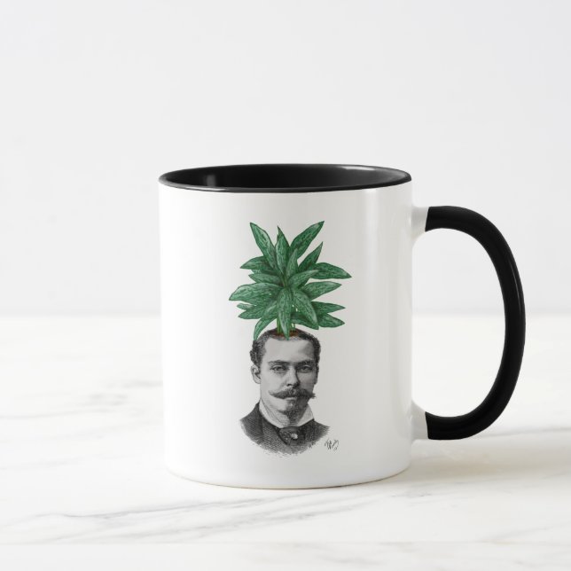 Chinese Evergreen Head Plant Head Mug (Right)