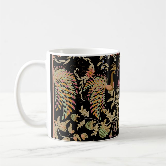 Chinese Fairy Floral Birds Pattern Coffee Mug (Left)