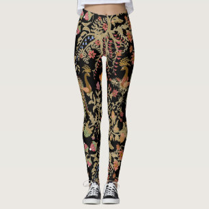 Chinese Fairy Floral Birds Pattern Leggings