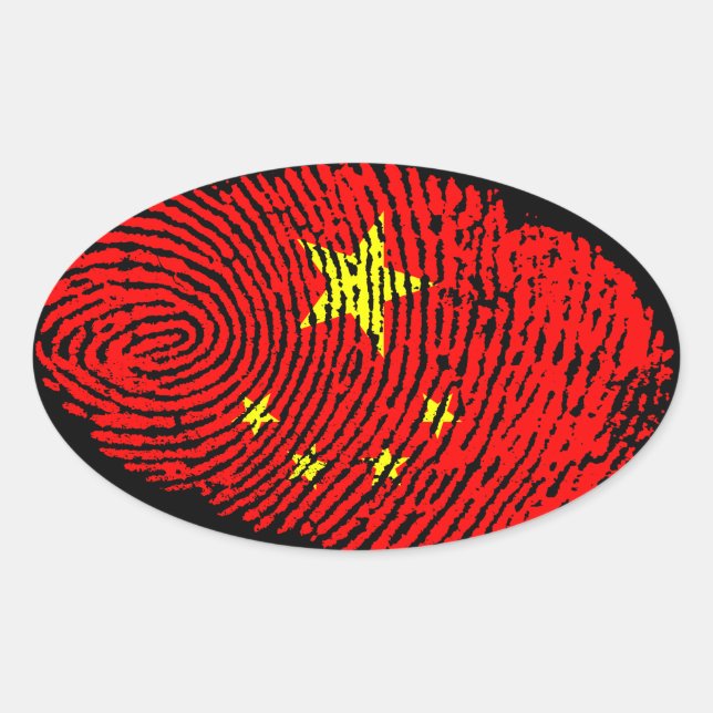 Chinese fingerprint oval sticker (Front)