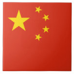 Chinese Flag (China) Ceramic Tile<br><div class="desc">This design features the national flag of the People's Republic of China (PRC), which was first adopted when the modern state was founded in 1949. It is a solid flag with four small stars and one bigger star in the upper left corner. All of the stars are yellow, against a...</div>