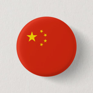 Chinese Flag, Flag of China 3 Cm Round Badge