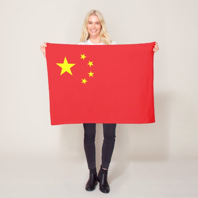 Chinese Flag Fleece Blanket (In Situ)