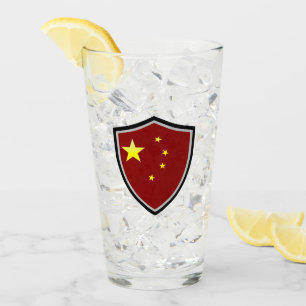 Chinese flag glass