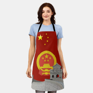 Chinese flag-National Emblem apron