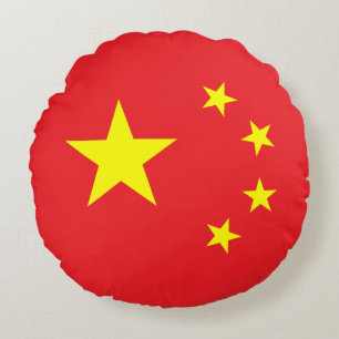 Chinese Flag Round Cushion
