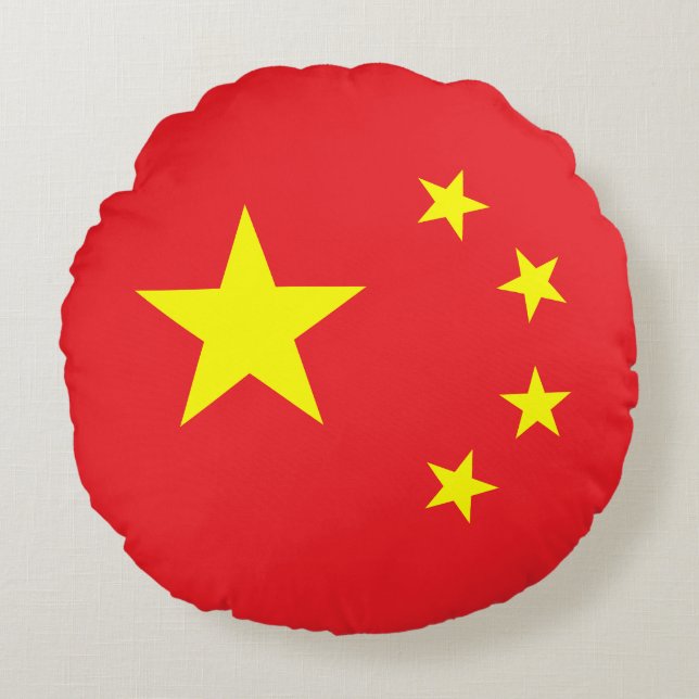 Chinese Flag Round Cushion (Front)