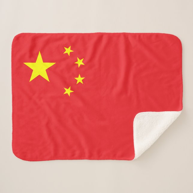 Chinese Flag Sherpa Blanket (Front (Horizontal))