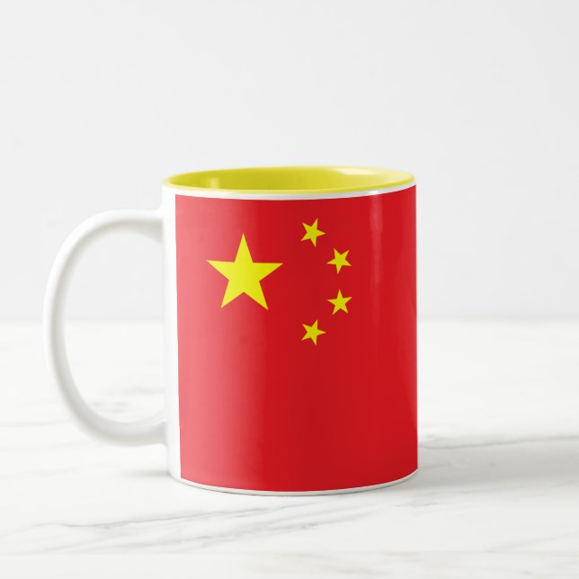 Chinese Flag Two-Tone Coffee Mug (Left)