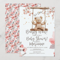  Chinese Floral Bear Baby Shower Girl 