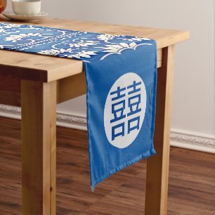 Chinese floral -double happiness medium table runner