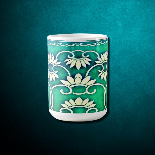 Chinese floral in blue-green coffee mug (Creator Uploaded)