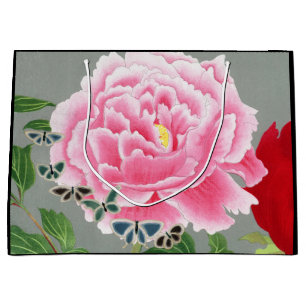 CHINESE FLORAL RED AND PINK GIFT BAG