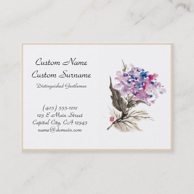 chinese flower template business card (Front)