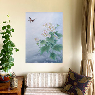 Chinese Flower with Butterfly Canvas Print