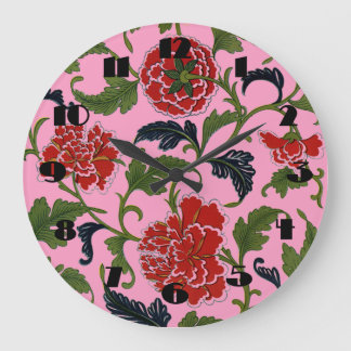 Chinese Flowers Wall Clock