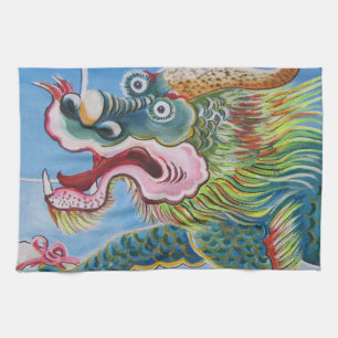 Chinese Foo Dog / Lion Guardian Mural Tea Towel