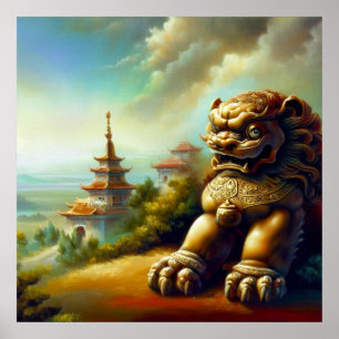 Chinese Foo Lion (4)  Poster