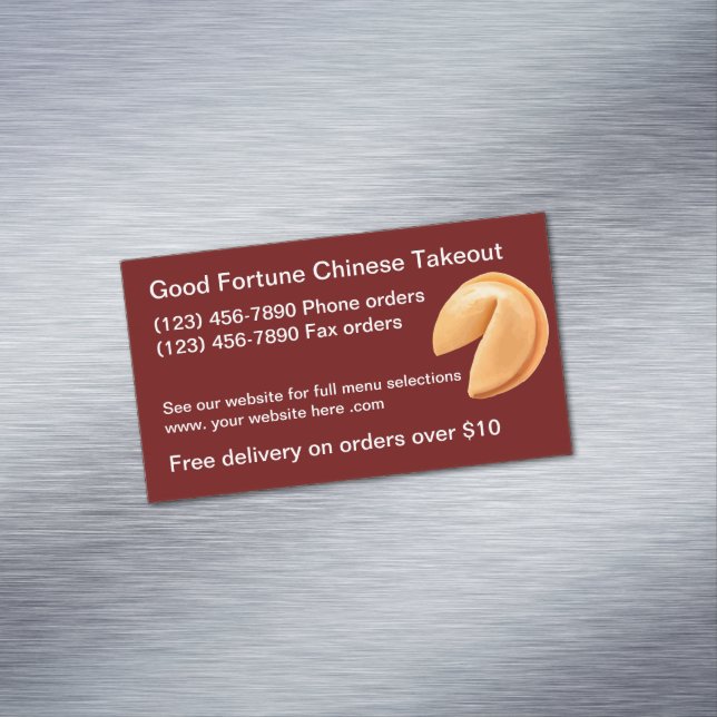 Chinese Food Asian Cuisine Takeout Magnetic Business Card (In Situ)