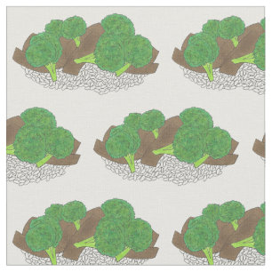 Chinese Food Beef and Broccoli Takeout Dish Foodie Fabric