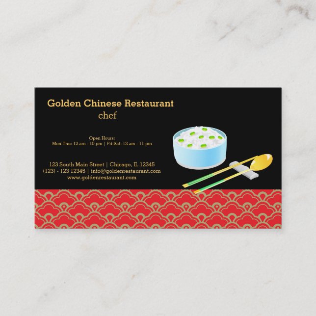 Chinese food business card (Front)