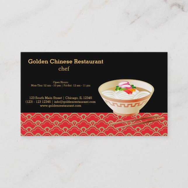 Chinese food business card (Front)