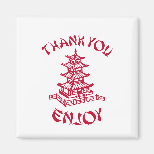 Chinese Food Thank You Enjoy Magnet (Front)