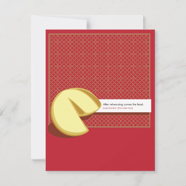 Chinese Fortune Cookie Rehearsal Invitation (Front)
