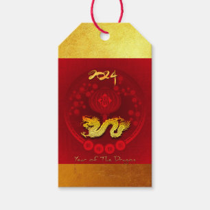 Chinese FU Luck lantern Dragon Year personal GT2 Gift Tags
