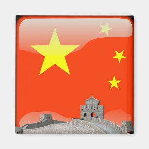 Chinese glossy flag magnet