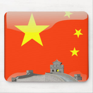 Chinese glossy flag mouse pad