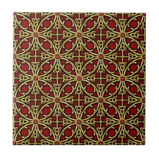 Chinese golden lattice pattern tile