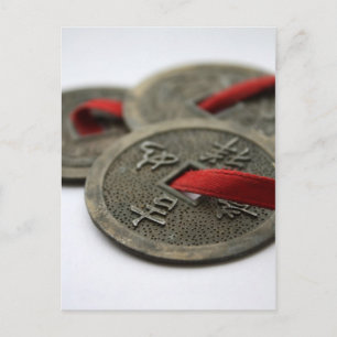 Chinese Good Luck Coins Postcard