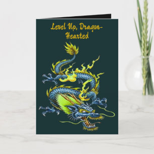 Chinese Green And Blue Spring Dragon Mythical Crea Card