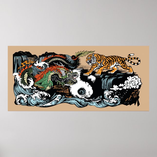 Chinese Green Dragon versus Tiger Poster (Front)