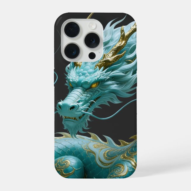 Chinese Green Gold Dragon Art Fantasy Design With  iPhone Case (Back)