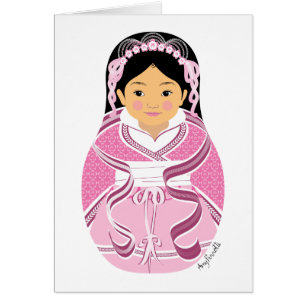 Chinese, HanFu Matryoshka Card