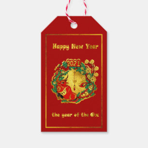 Chinese Happy New Year of The Ox Gift Tags