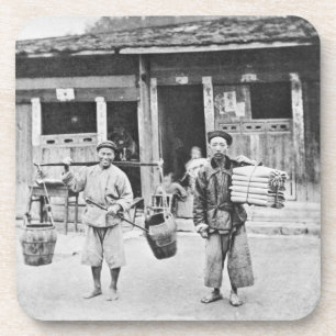 Chinese Hawkers, c.1870 (b/w photo) Coaster