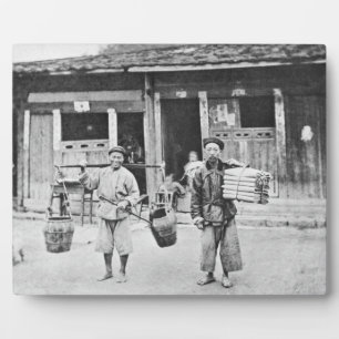 Chinese Hawkers, c.1870 (b/w photo) Plaque