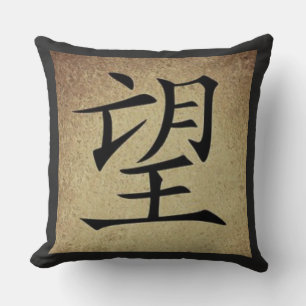 Chinese HOPE Symbol Asian Theme Square Cushion