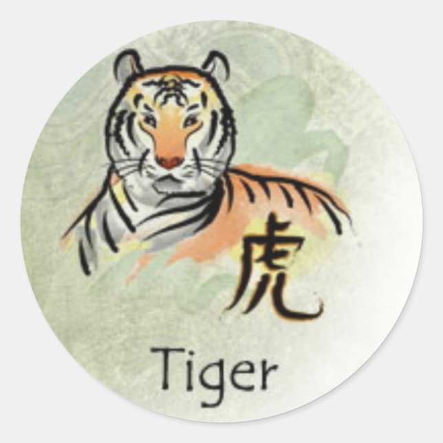 CHINESE HOROSCOPES CLASSIC ROUND STICKER (Front)