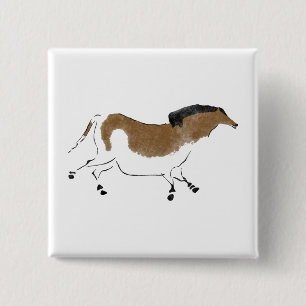Chinese Horse 15 Cm Square Badge